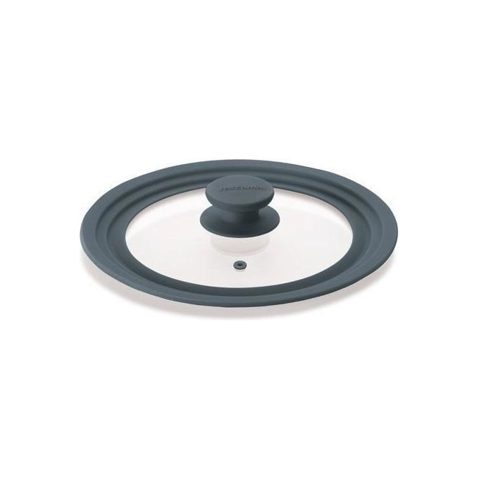 Tescoma 619121 Unicover Coperchio Universale vetro e silicone 20 22 24 cm valvola vapore forno 200°C colore Grigio