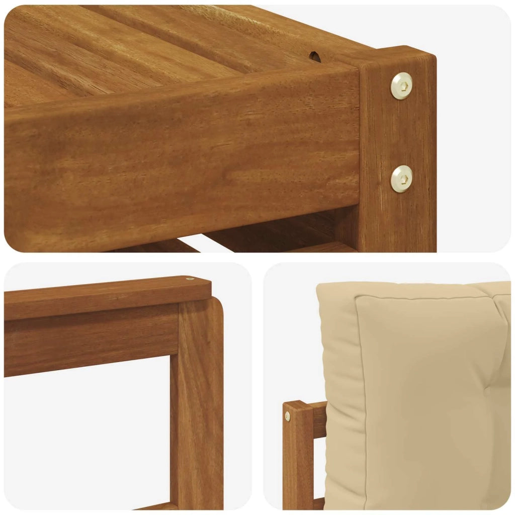 Set di divani da esterno con cuscino 9 pcs Naturale e Beige 3373688