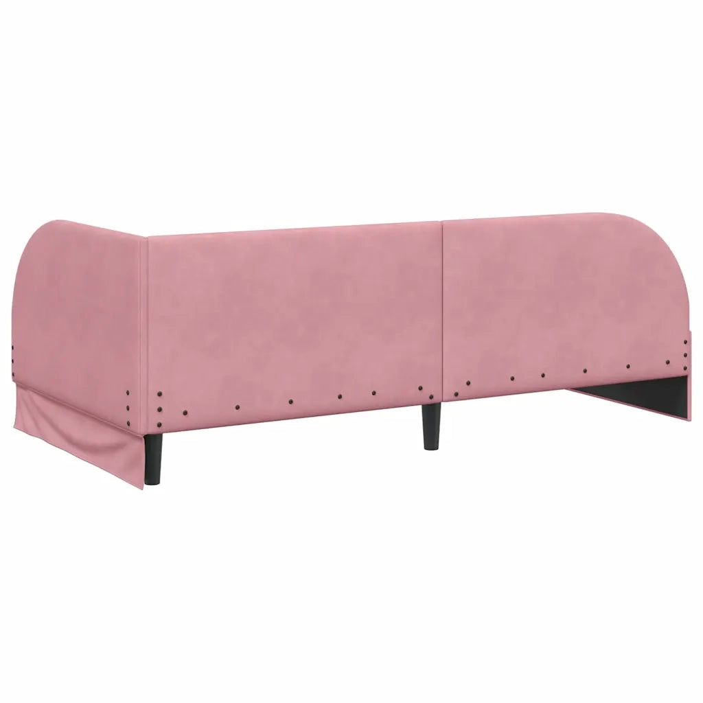 Cornice del letto ad angolo Rosa 80 cm x 200 cm Velluto