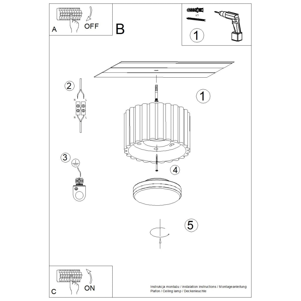 Lampada da soffitto AURA 1 bianco Gx53