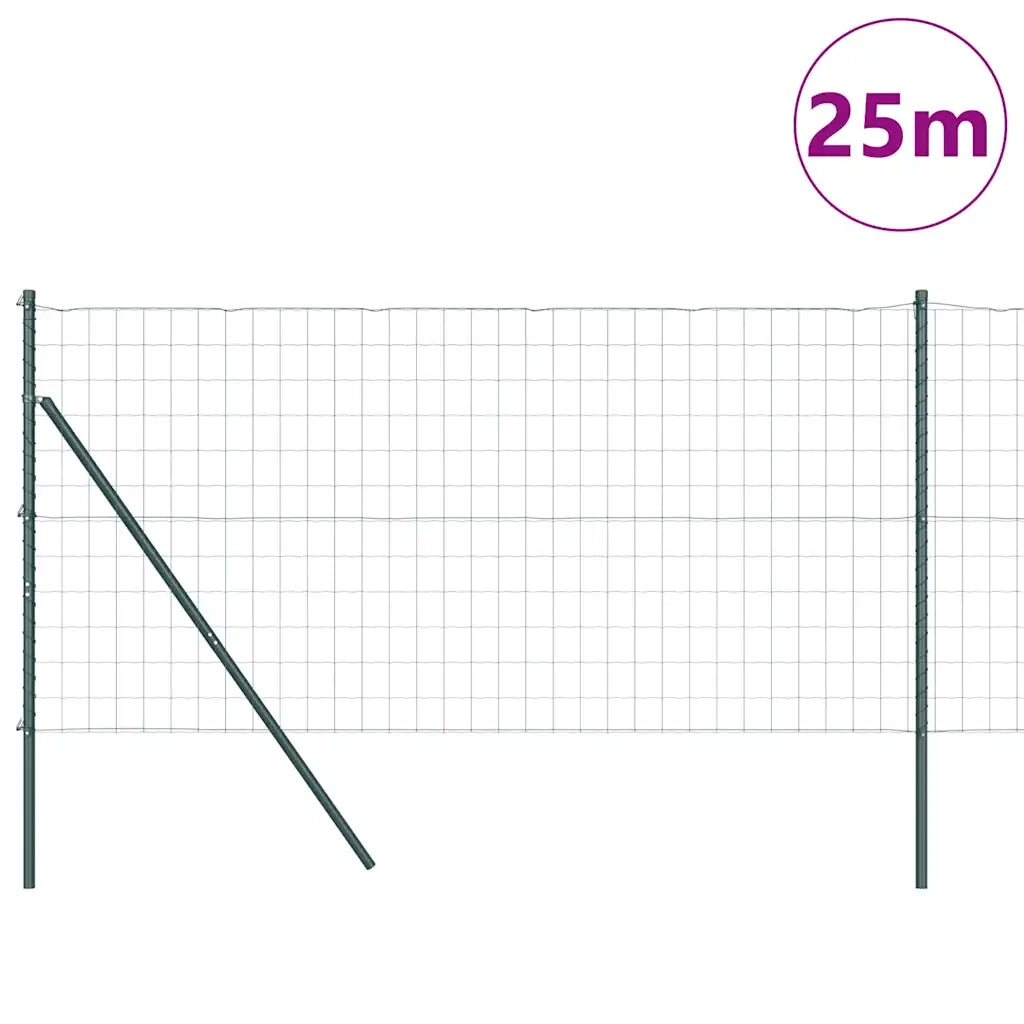 Recinzione da Giardino | Recinzione con Posto Verde 1,2 x 25 m Acciaio e PVC