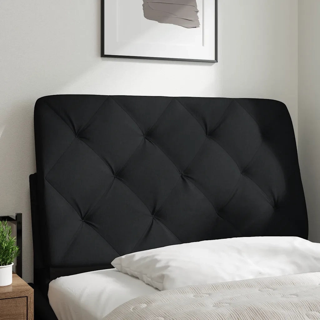 Coussin de tête de lit noir 90 cm tissu