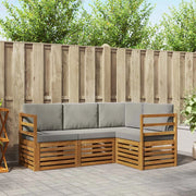 Set divani con cuscino 4 pcs Grigio Naturale e Chiaro 3374711