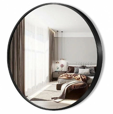 Specchio tondo con cornice Nera Stile Glamour 76 o 91,4 cm - Dimensione 91.4 cm 