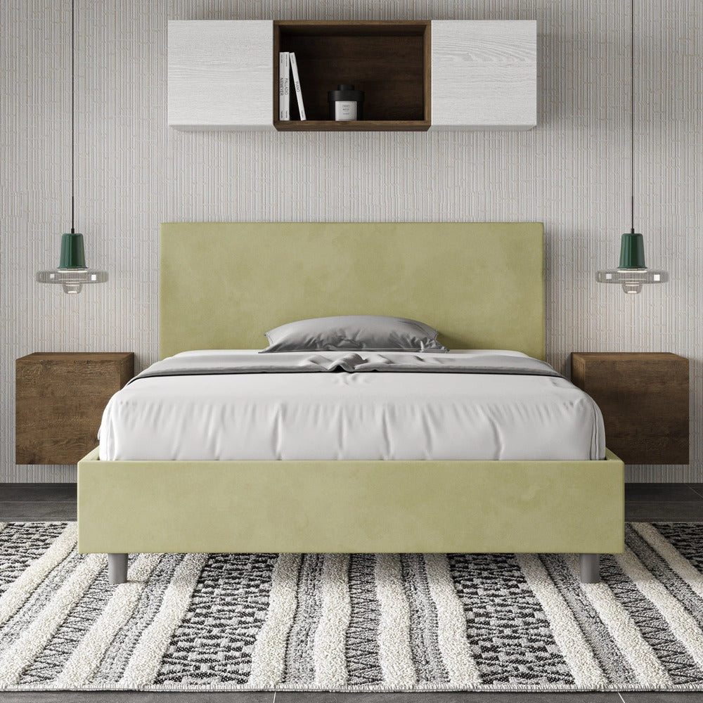 Letto Matrimoniale 160x210 cm con Rete Adele Tè Verde
