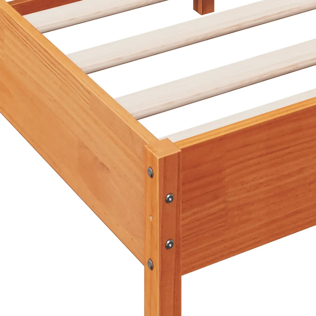 Letto senza Materasso-Struttura Letto Marrone Cera 75x190 cm in Legno di Pino 492927