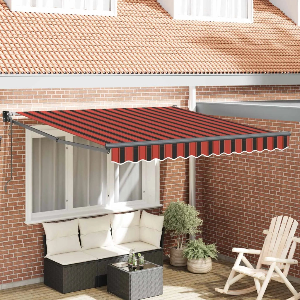 Tenda da Sole | Tenda parasole Rosso e Nero 350 x 250 x 165 cm Poliestere