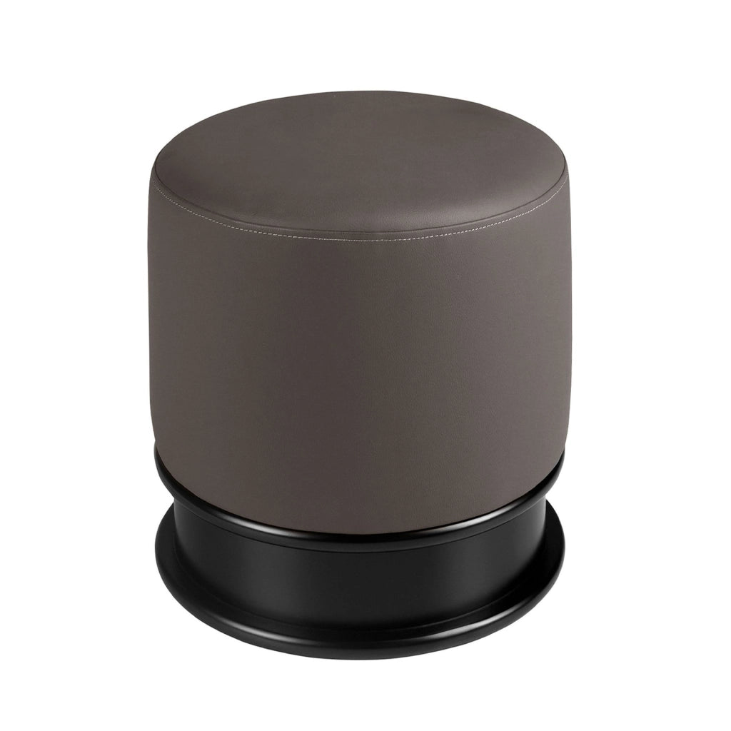 Pouf in similipelle grigio scuro
