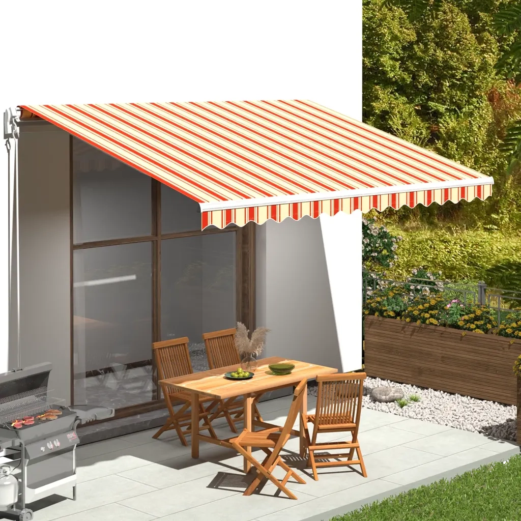 Tessuto di Ricambio per Tenda da Sole-Ricambio telo per tenda da sole Giallo e Arancio 4,5x3 m