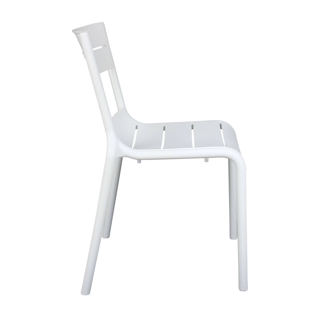 Oviala - Set di 4 sedie da giardino in plastica bianca