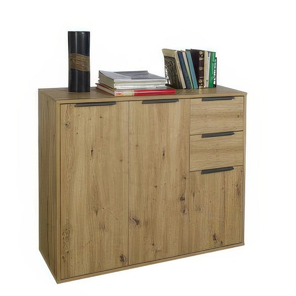 Mobile Multiuso in Kit Composad Rovere Artisan 106 cm a 3 Ante e 2 Cassetti FSC