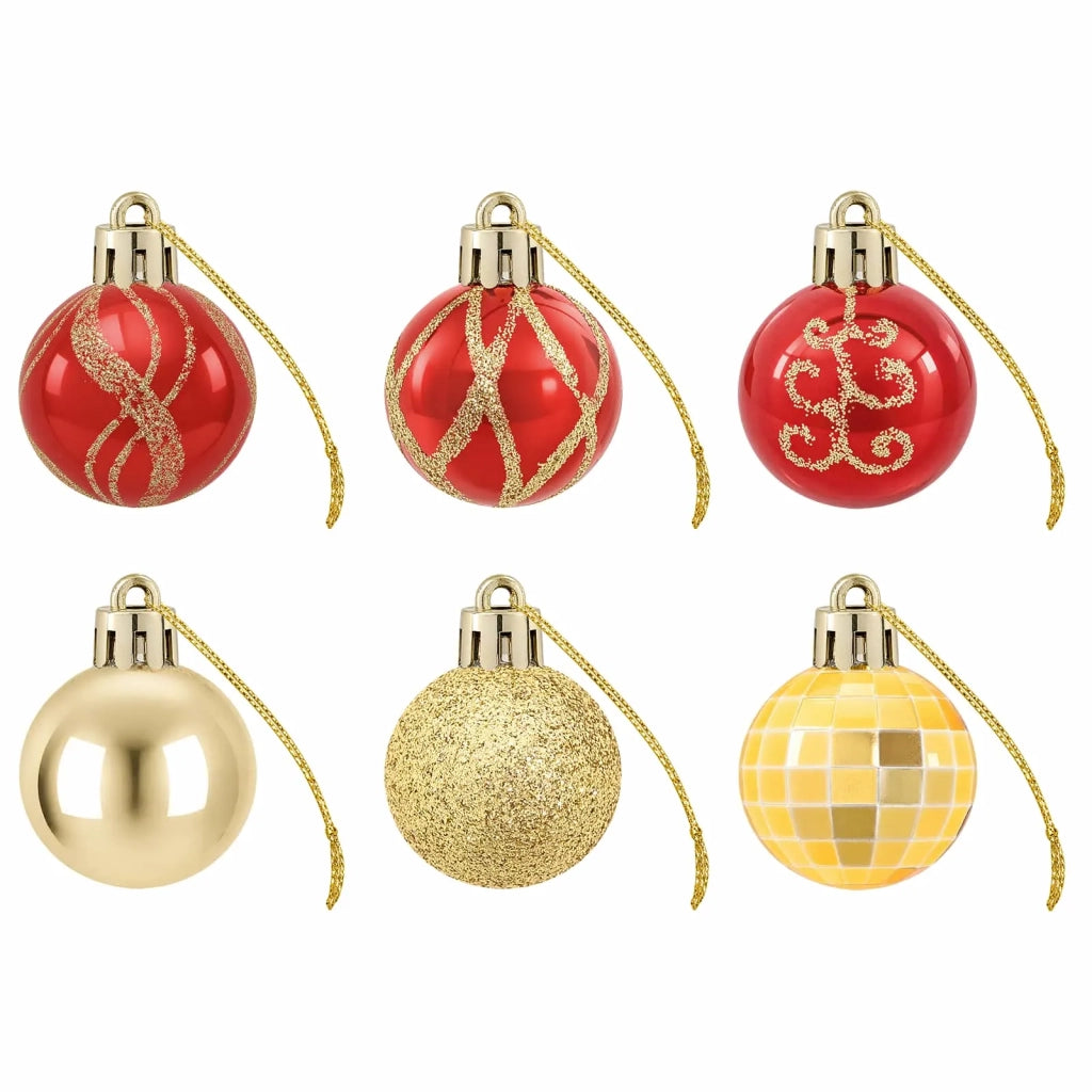 Set di Palline di Natale 72 pz Oro e Rosso Ø 3 cm Plastica 42053247