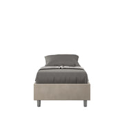 Letto 1 Piazza e Mezzo Sommier 110x190 cm con Rete e Contenitore Azelia Sabbia