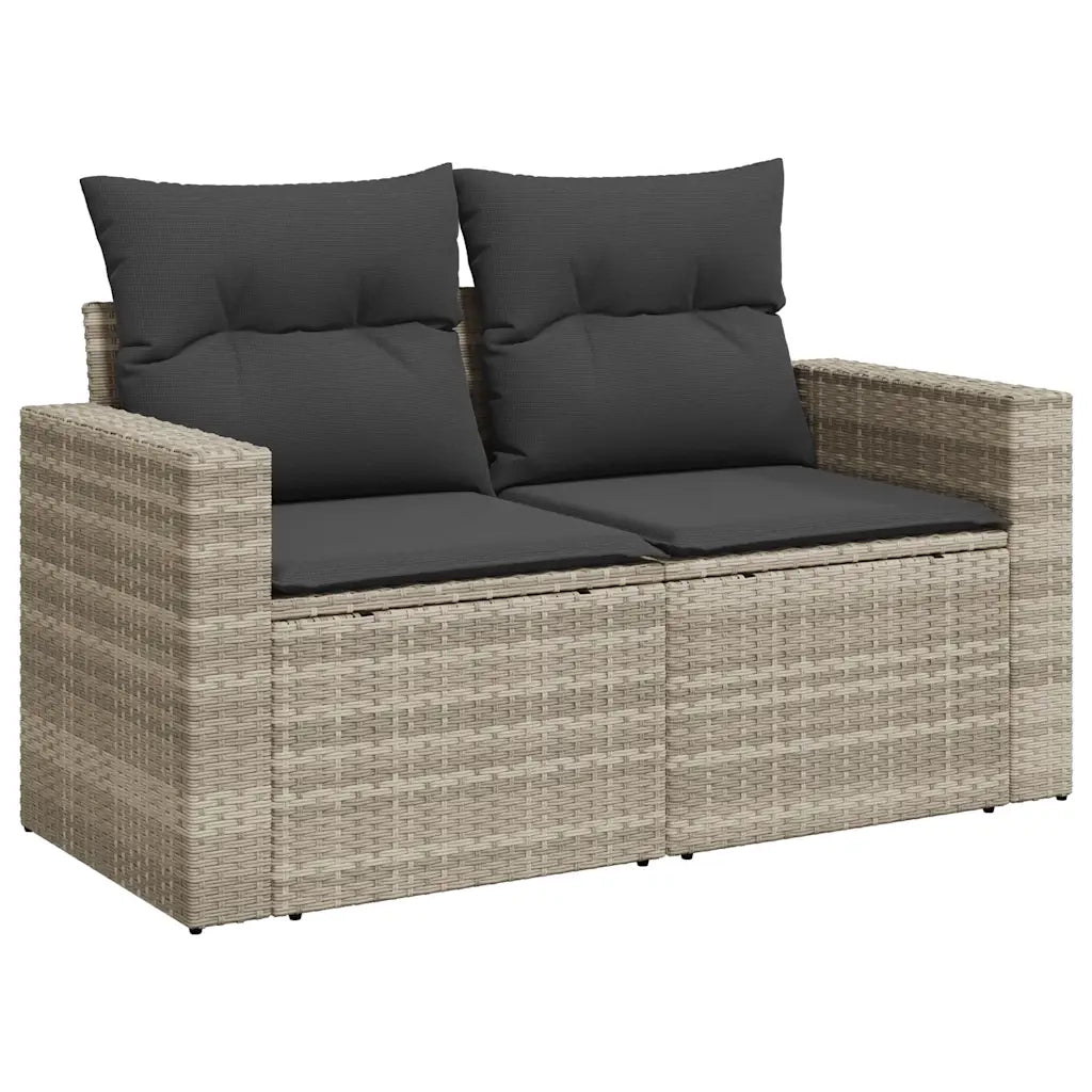 Set Divani da Giardino 7pz con Cuscini Grigio Chiaro Polyrattan 3327822