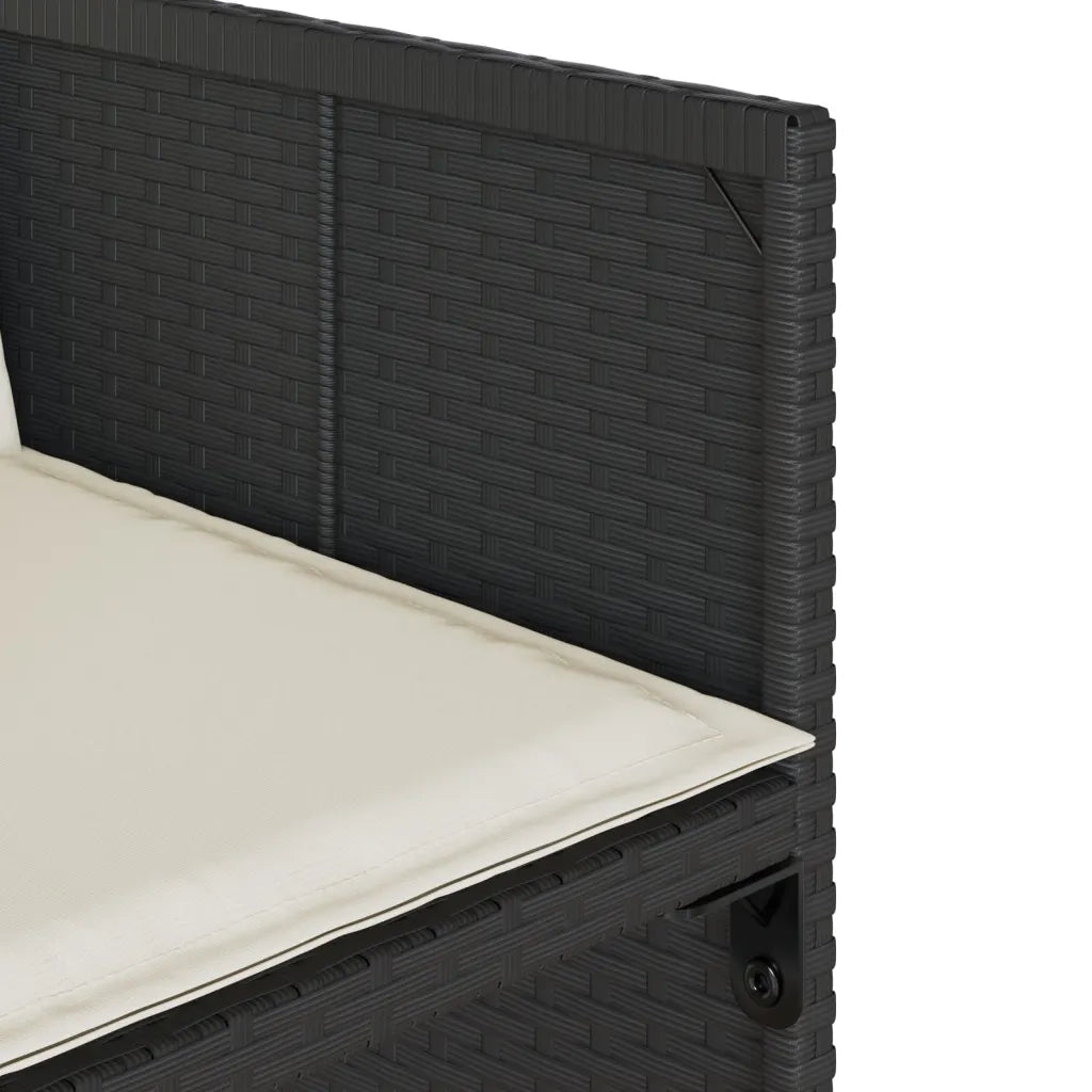 Sedie da Giardino con Cuscini 4 pz | Sedie da Esterno Nere in Polyrattan