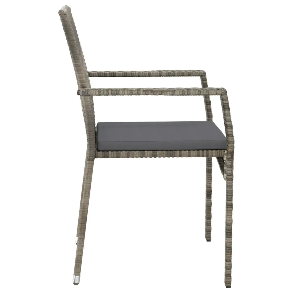 Sedie da Giardino con Cuscini 2 pz | Sedie da Esterno in Polyrattan Grigie