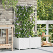Vaso da giardino 2 pcs Bianco Plastica 42002919
