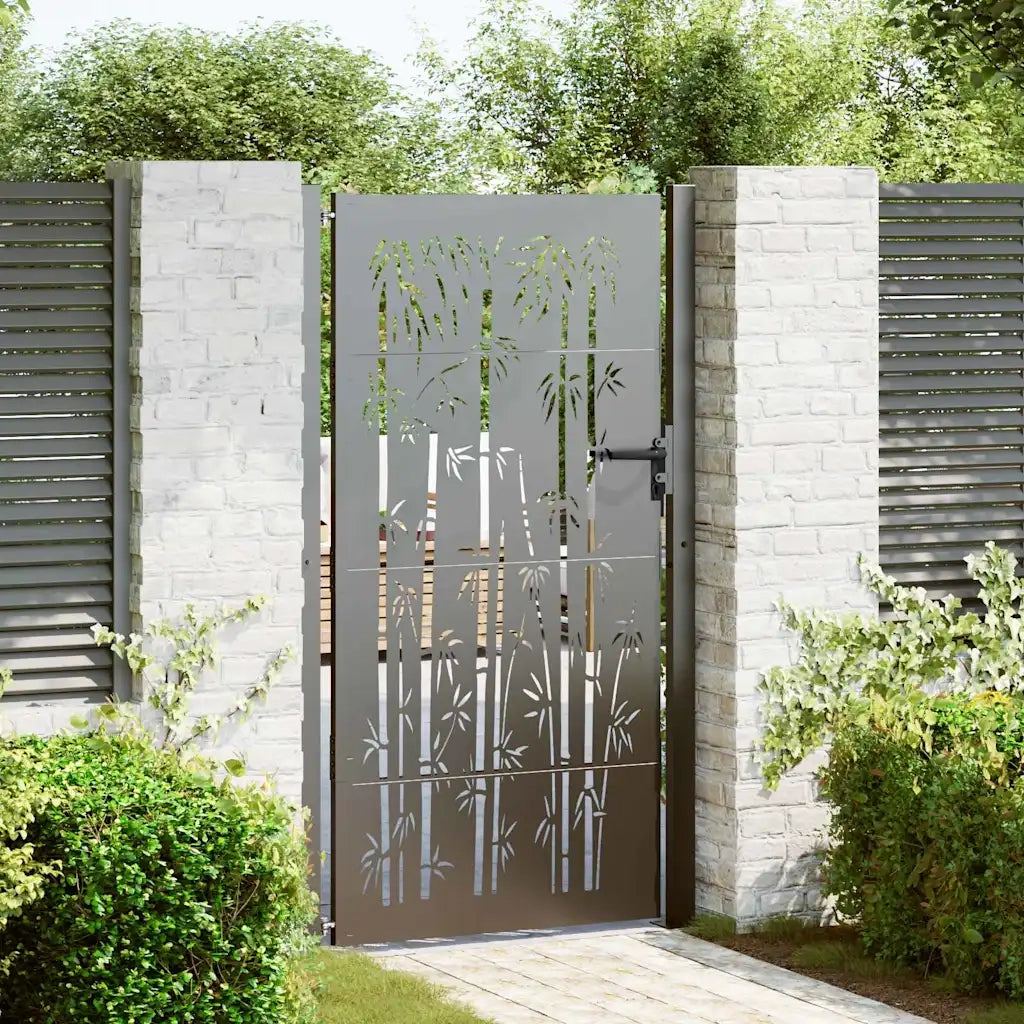 Cancello da giardino con blocco Nero 110 x 205 cm CFW1722348