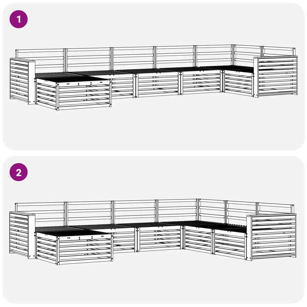Set divani 7 pcs Naturale Legno di Acacia Massello 3373824