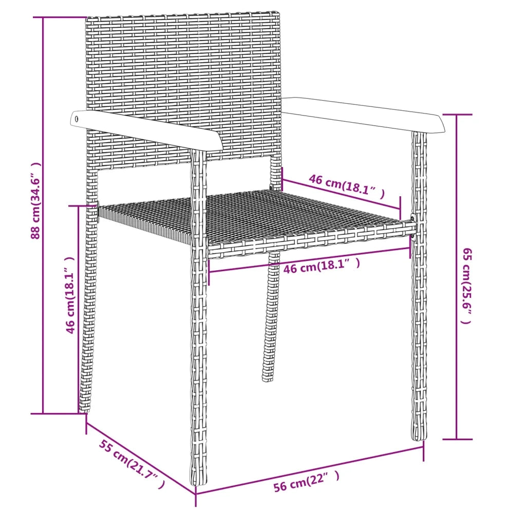 Set Mobili da Pranzo per Giardino 5 pz | Set Salotto da Giardino Nero