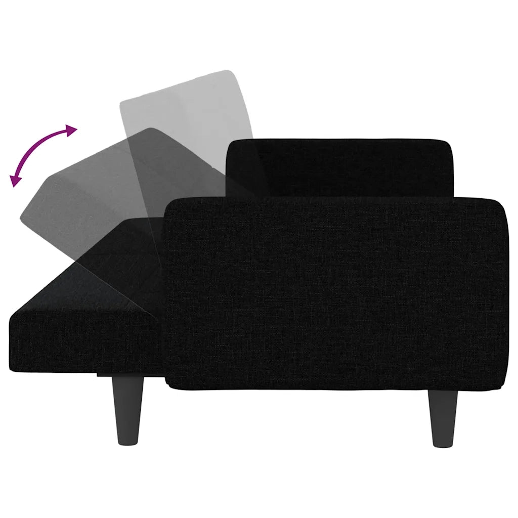 Divano letto | Sof¨¤ letto | Letto singolo con Cuscini Nero in Tessuto