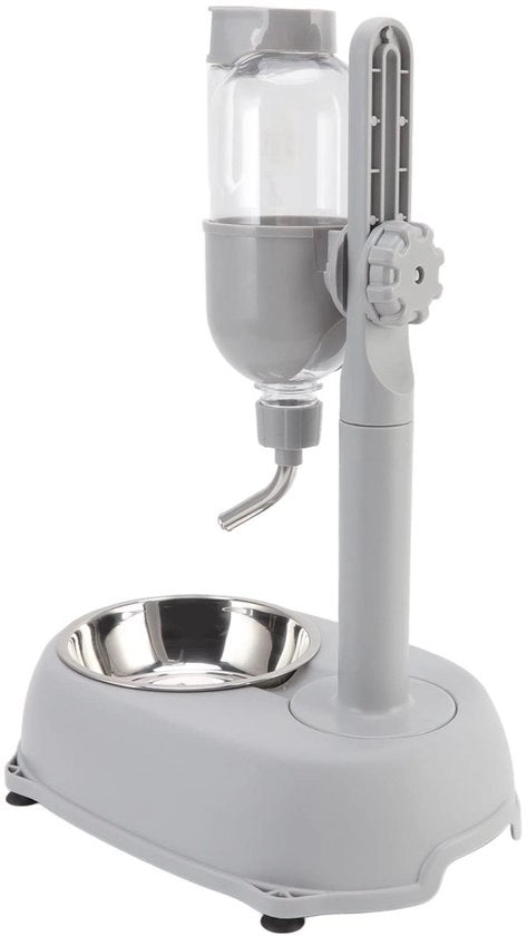 Dispensatore automatico di acqua in piedi - Antiscivolo - Regolabile - 2 in 1 - Materiale PP/ABS - Bacino per animali domestici