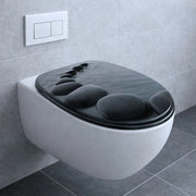 Sedile wc copri vater universale frizionato fantasia in mdf chiusura rallentata *** fantasia stones on water, confezi...