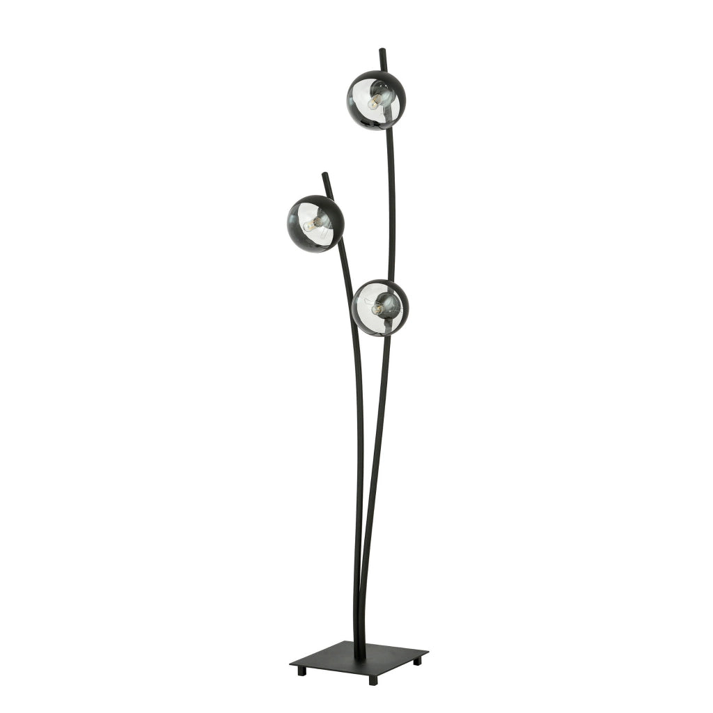 Lampada da terra Emibig Hunter 3 luci E14 nera vetro