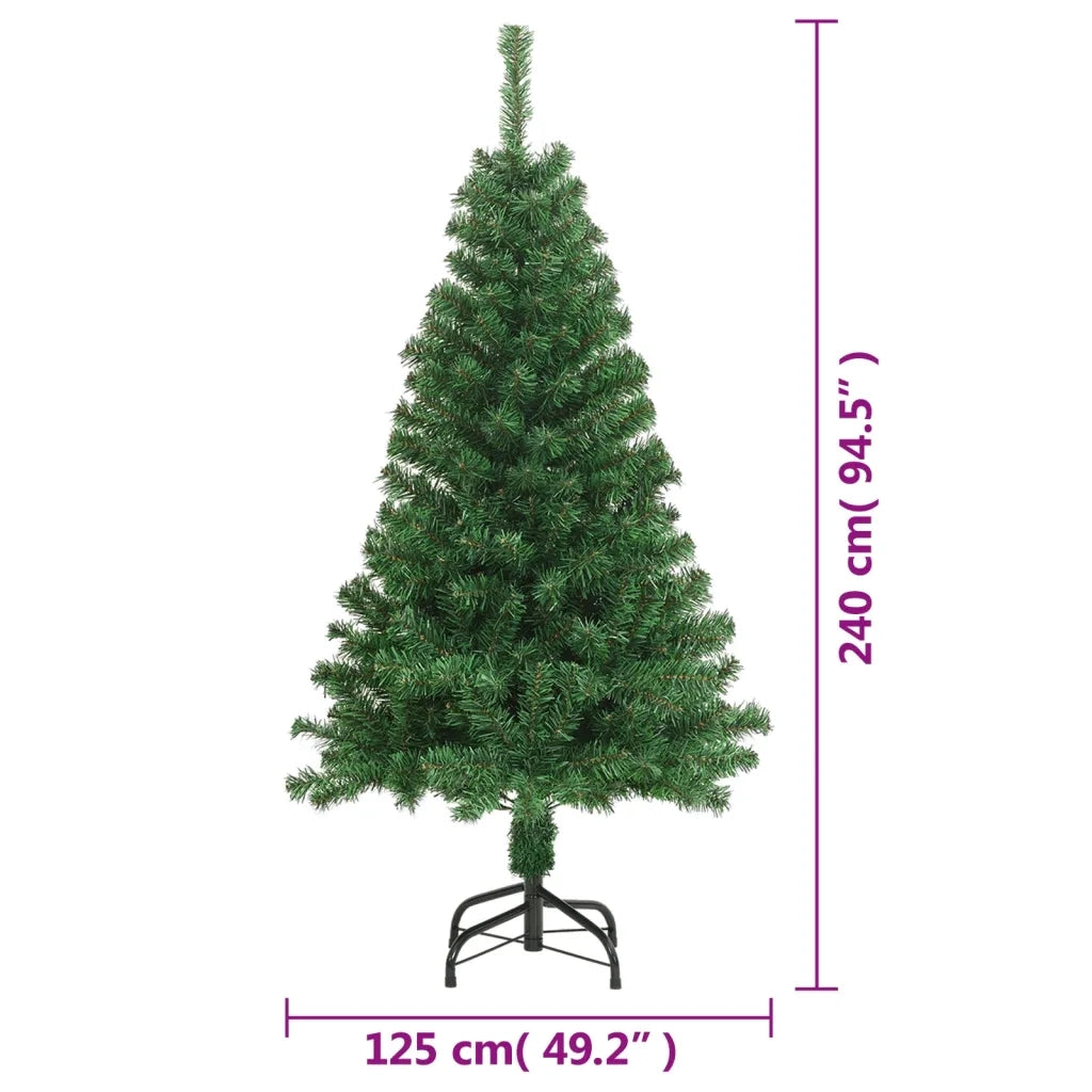 Albero di Natale Artificiale con Rami Spessi Verde 240 cm PVC 321037