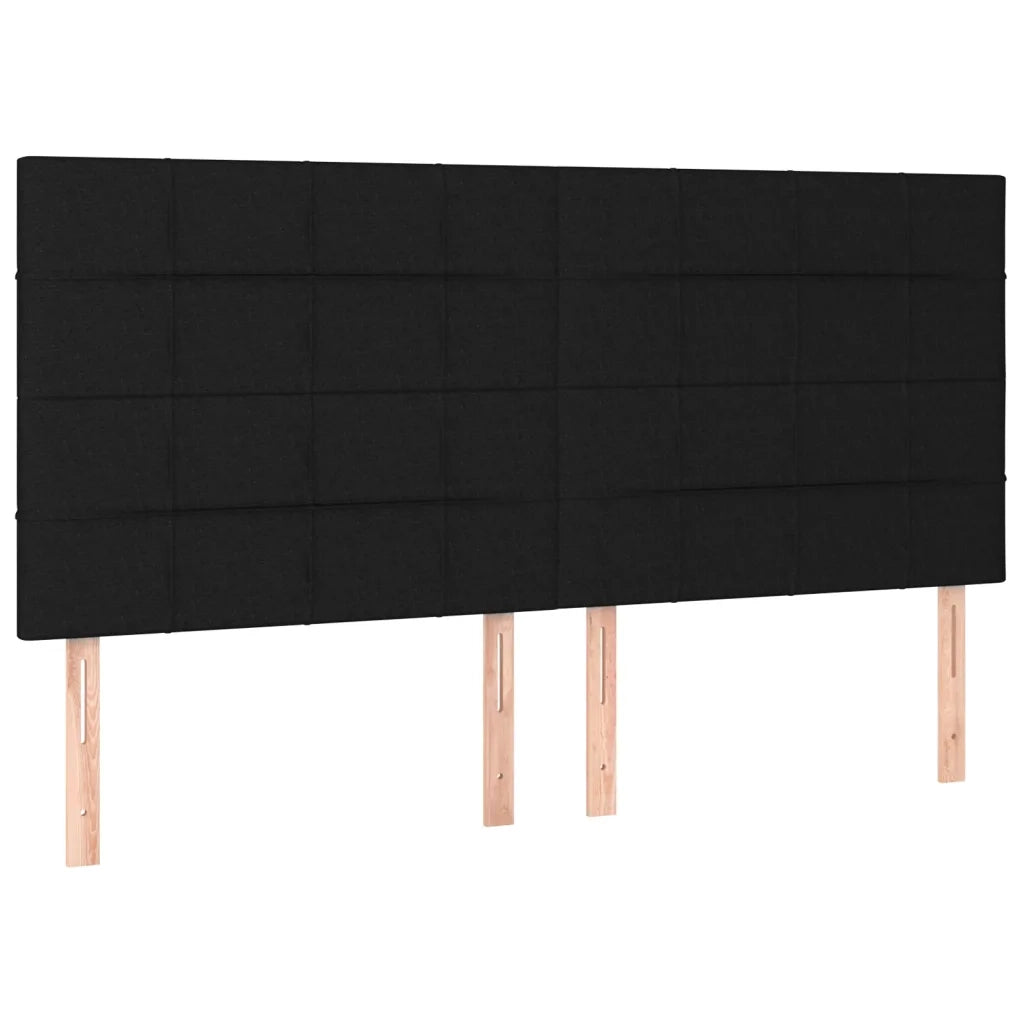 Testiera | Testata Nera 180x5x118/128 cm Tessuto