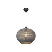 Lampada a sospensione con paralume in corda intrecciato antracite Yumak MDL4745
