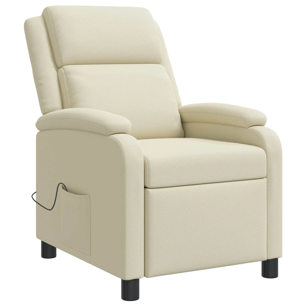 Poltrona Massaggiante Crema Similpelle 42034862