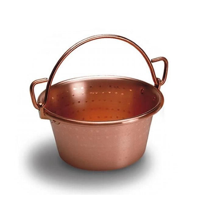 LAR B2_0151901 Paiolo in Rame con Manico ad Arco Diametro 24 cm Capacita' 3,5 Litri Materiale Rame Puro 99,9% Uso per Polenta e Formaggio colore Rame
