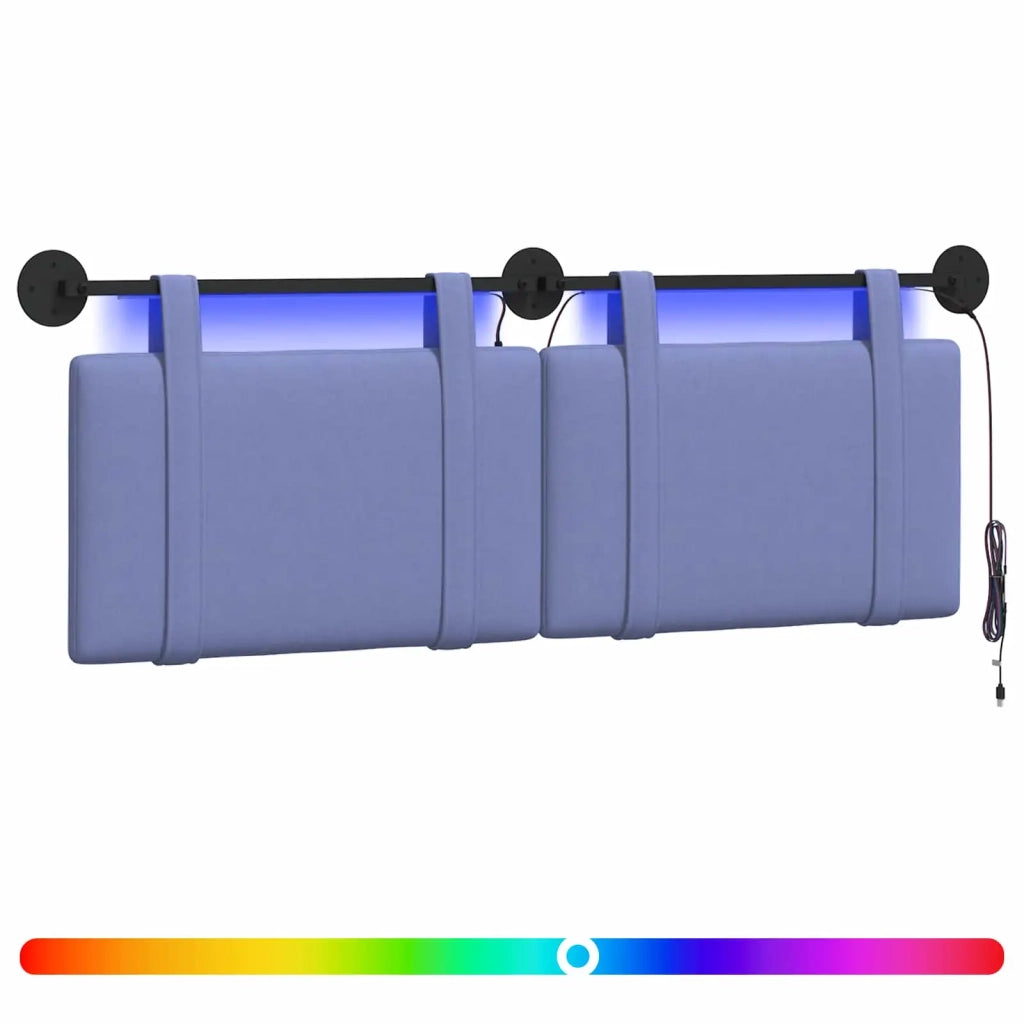 Testiera sospesa Con luce LED Blu jeans Tessuto 3423918
