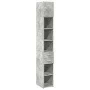 Mobiletto da bagno moderno e sottile 30 x 42,5 x 225 cm grande capacità finitura opaca in legno composito grigio cemento 02_0055555
