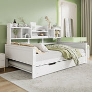 Letto multifunzione estraibile 90x200 cm in legno di pino; bianco