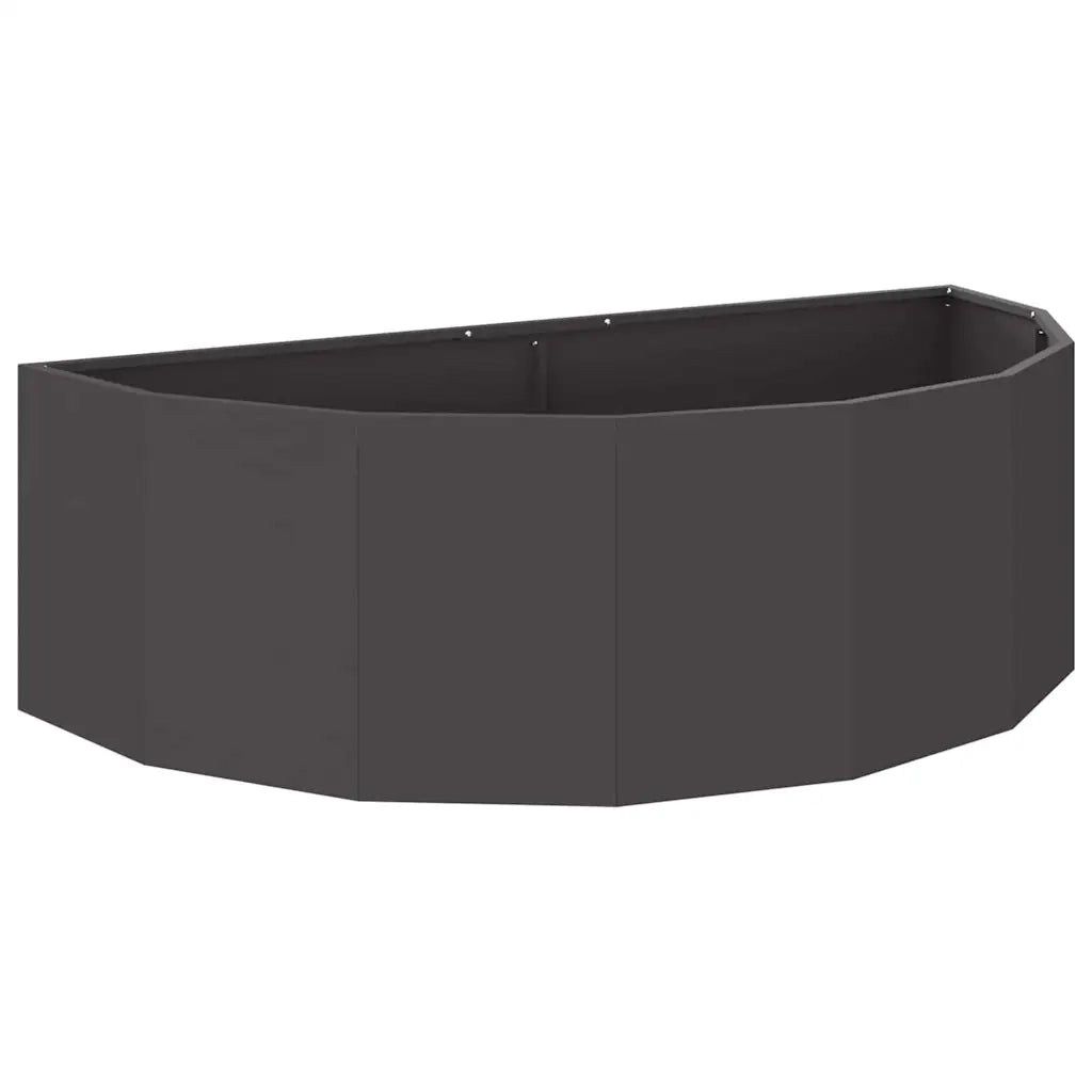 Fioriera semi-tonda moderna da esterno 120 x 60 x 35 cm in acciaio nero 02_0052922
