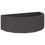 Fioriera semi-tonda moderna da esterno 120 x 60 x 35 cm in acciaio nero 02_0052922