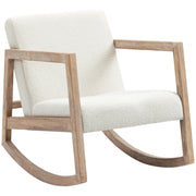 Poltrona dondolo in legno imbottita ¨C Minimal ¨C crema 60x81x71 cm