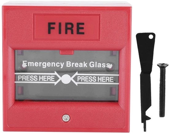 Sistema di Allarme di Emergenza per Porta - Pulsante di Allarme di Emergenza - Blocco di Sicurezza con Vetro Temprato - Interruttore di Allarme di Emergenza - Protezione Antincendio per Appartamenti e Uffici