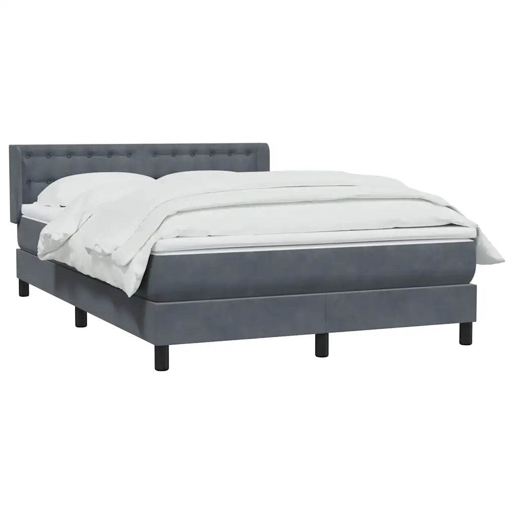 Giroletto a Molle con Materasso Grigio Scuro 160x210 cm Velluto 3318454