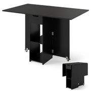 Tavolo da cucina pieghevole 120 x 72 x 75 cm allungabile con cassetti e 2 ripiani design in legno nero 20_0021105