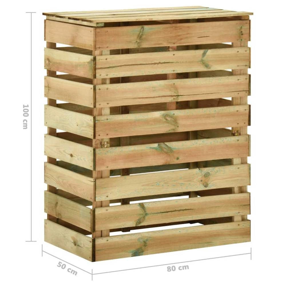 Slatted Compost Bin 80x50x100 Cm, Pine Wood, Impregnated