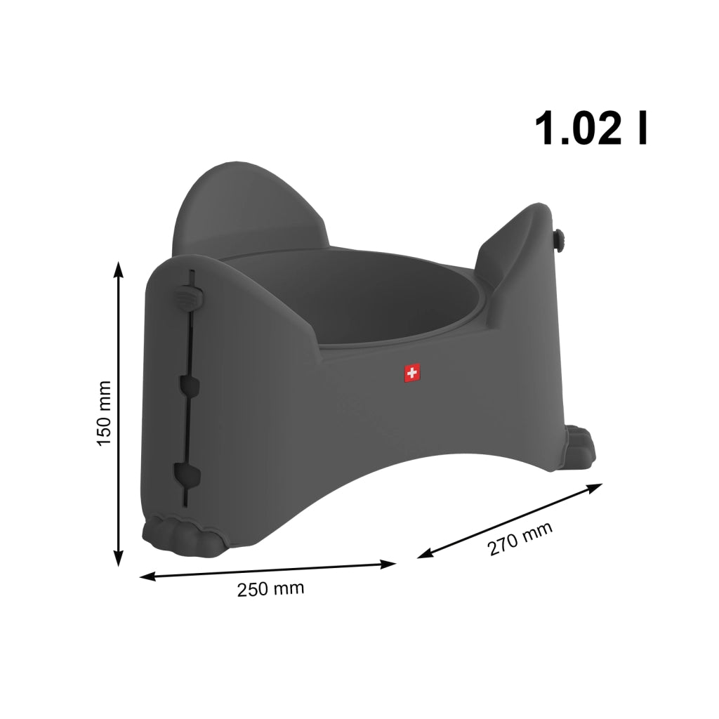 Ciotola regolabile alimenti animali 1.02 l SAMMY  -  Colore Antracite/Antracite -Rotho