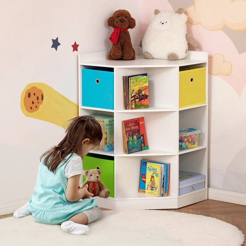 SCAFFALE ANGOLARE PER BAMBINI 57,4x57,4x94 cm MDF BIANCO