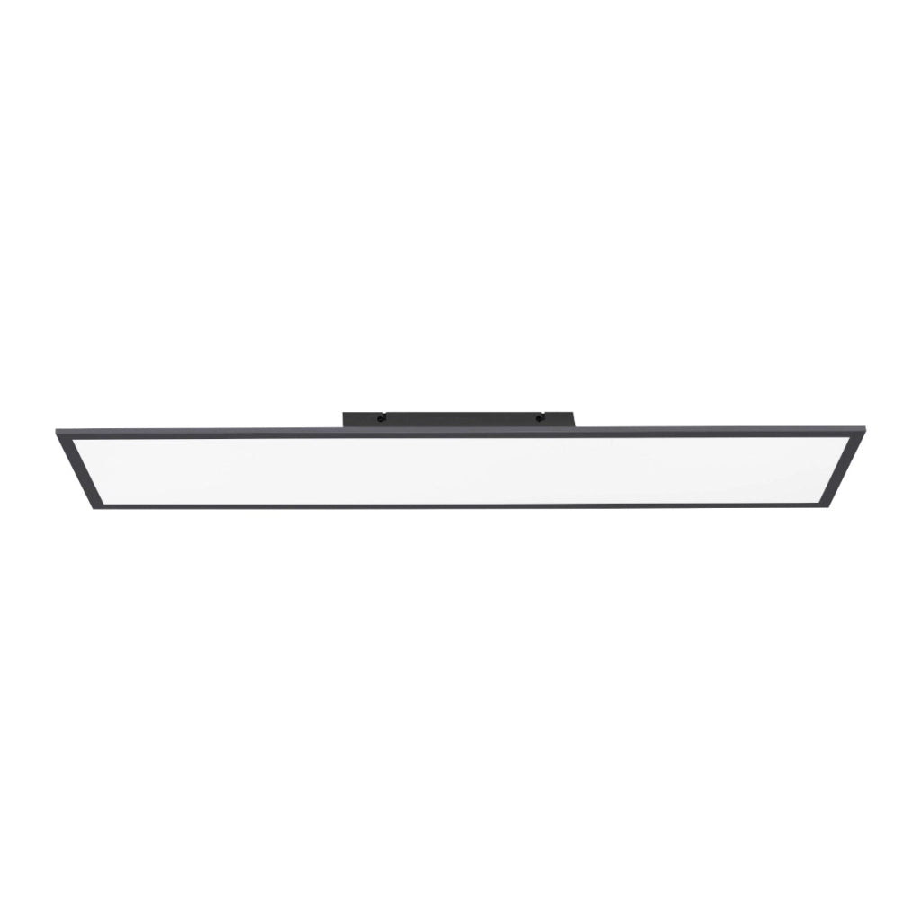 Plafoniera LED 24W 100cm nera rettangolare con telecomando