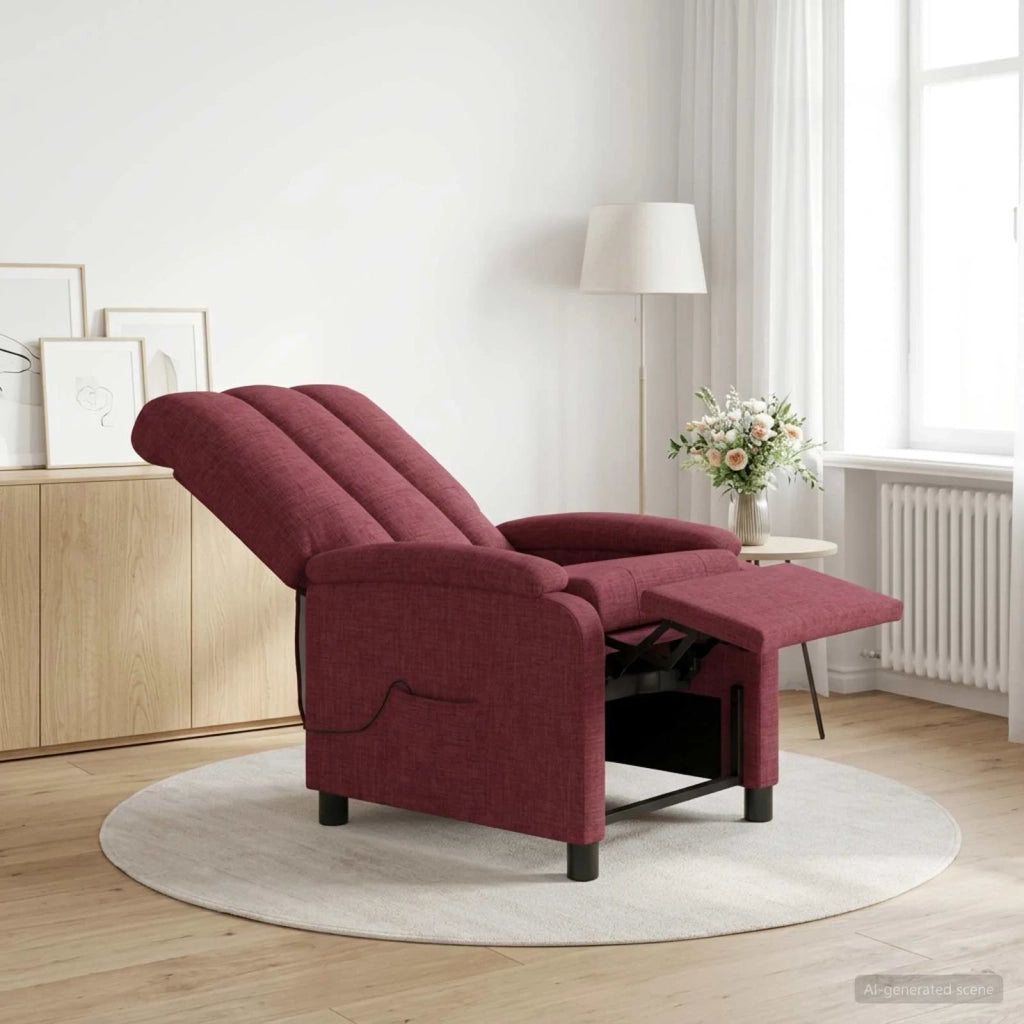 Divano Sedia-Poltrona Massaggiante Rosso Vino Tessuto 850020