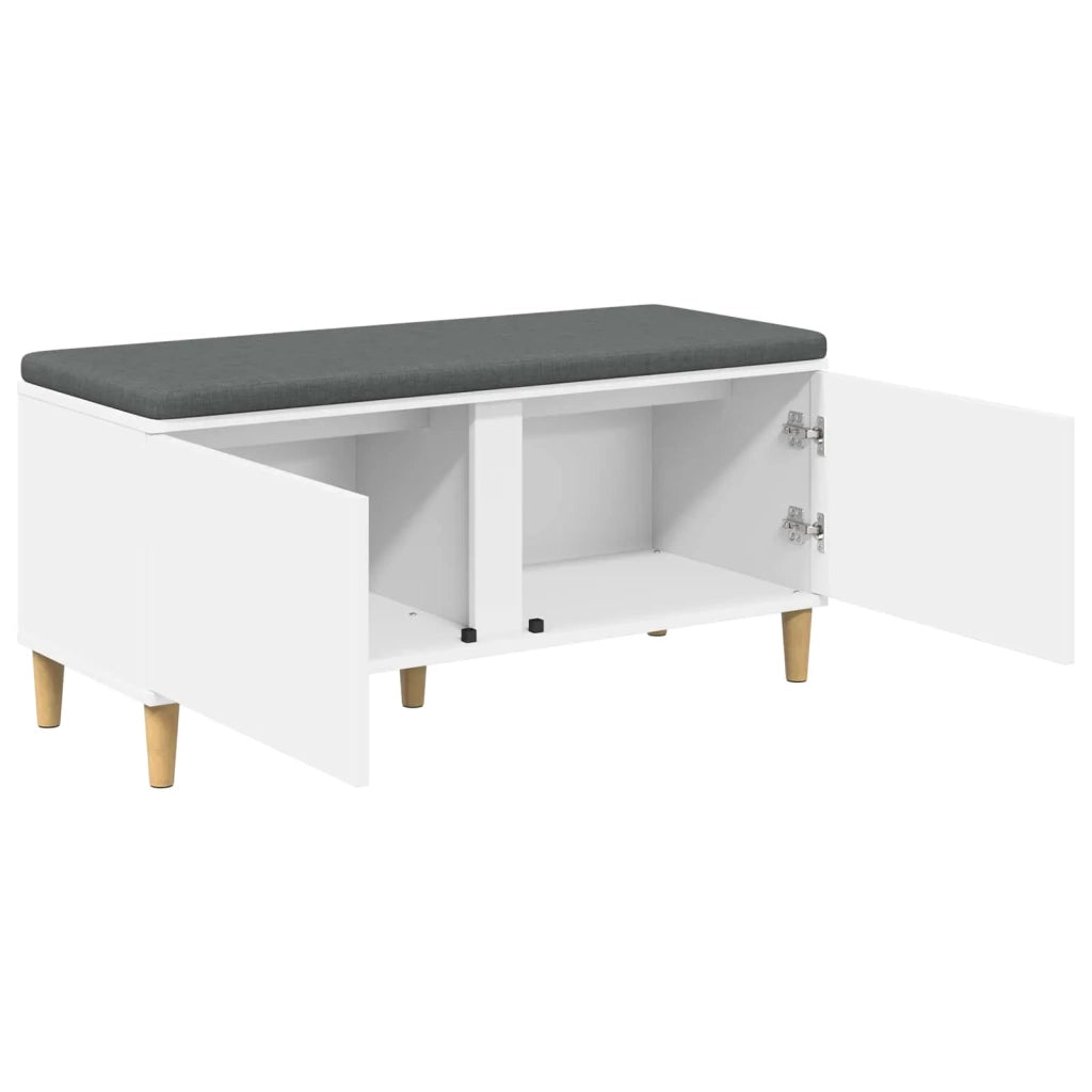 Panca per ingresso con cuscino Bianco 100 x 38 x 46 cm