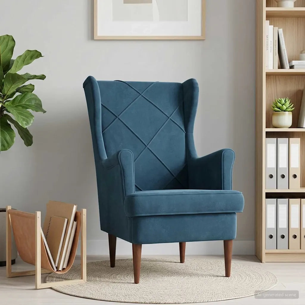 Poltrona-Divano Sedia Blu Velluto 377247