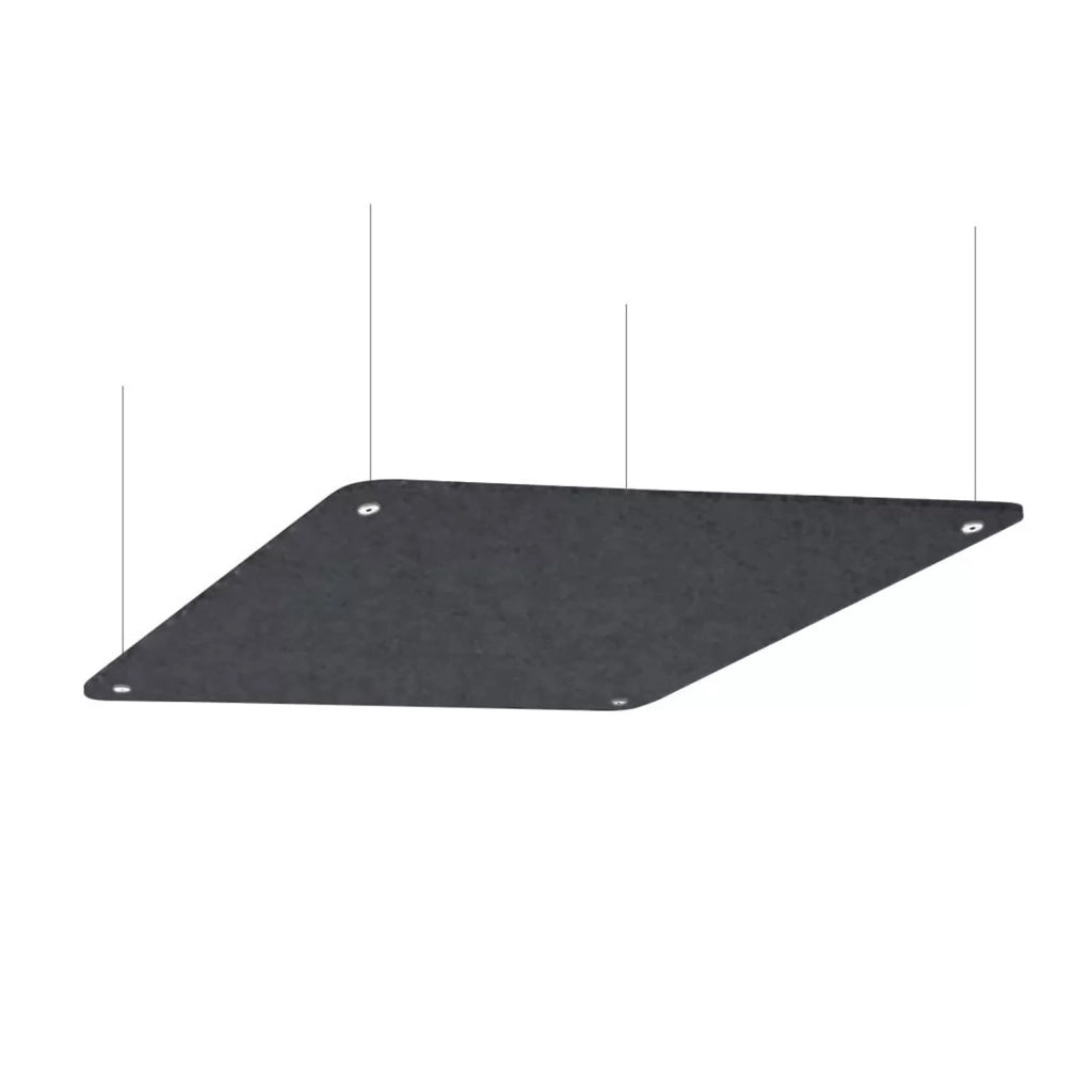 Pannello Fonoassorbente da Soffitto con Kit di 4 Cavetti 70x70 cm Finitura Antracite